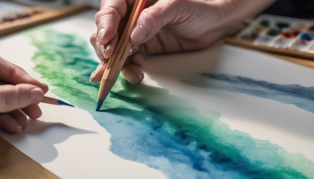 blend colors with watercolor