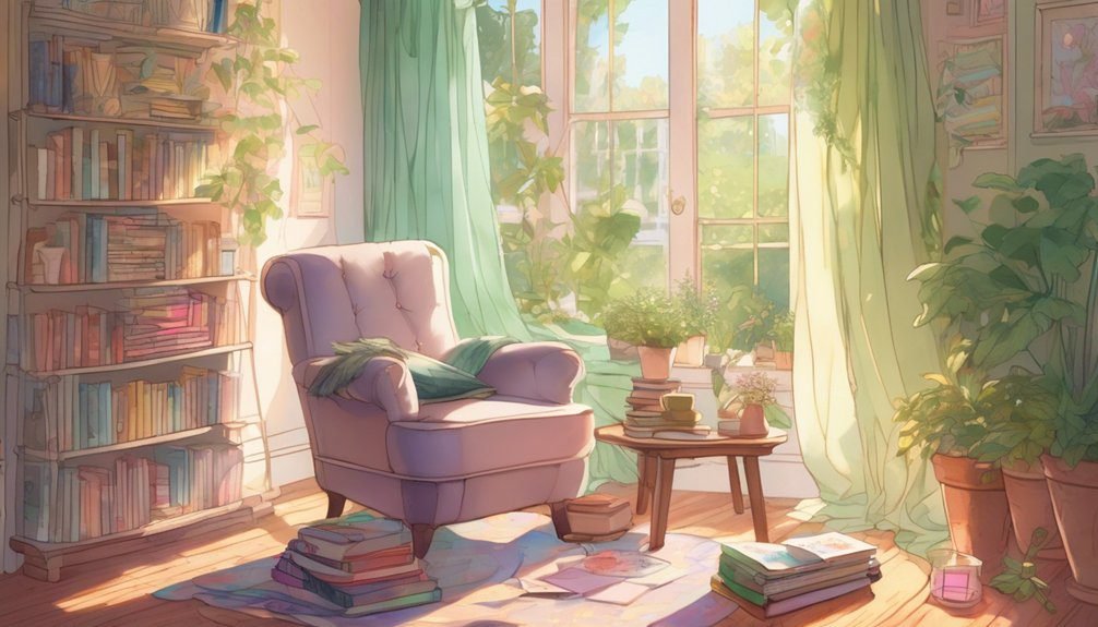 serene coloring atmosphere setup