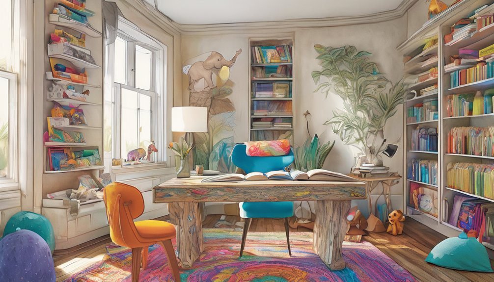 calming coloring environment setup