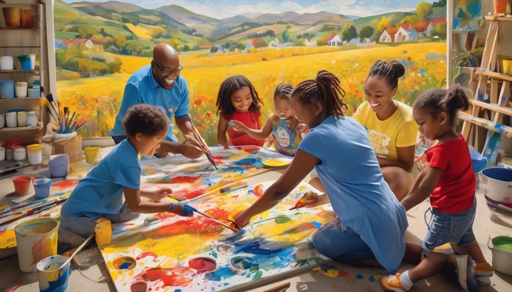 collaborative family artistic expression