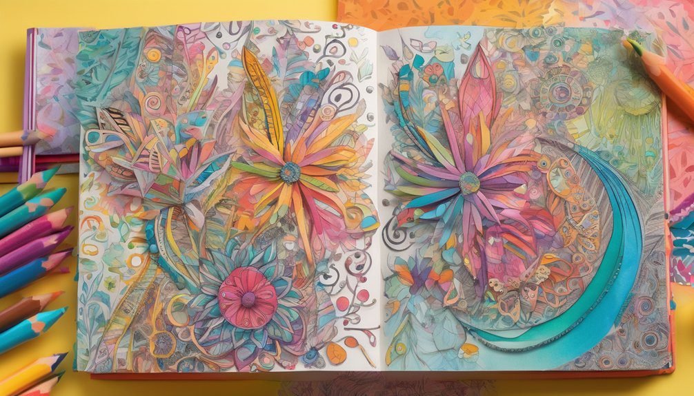 colorful scrapbook creativity combined