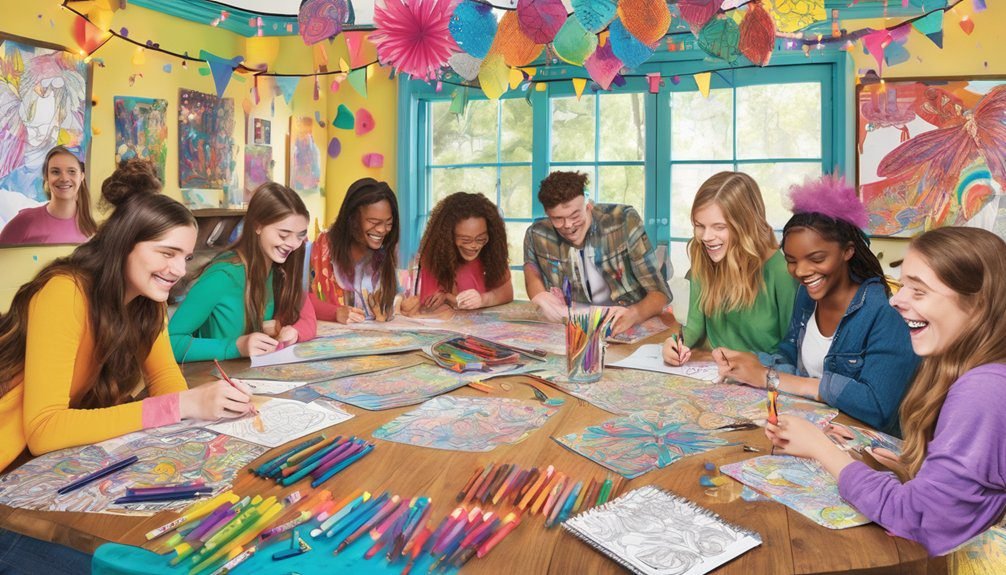 coloring party for teens