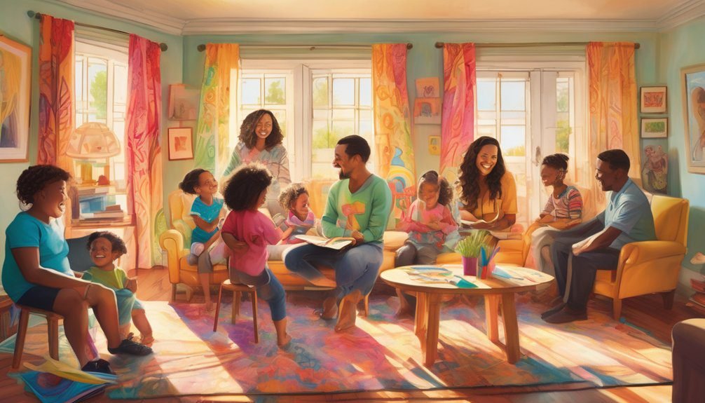 coloring together as family