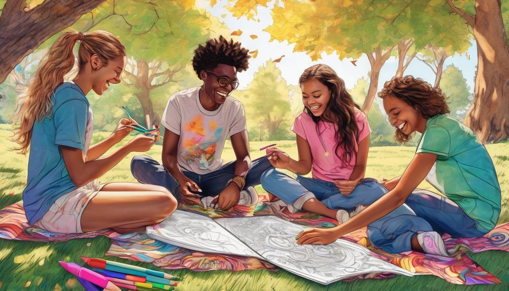 coloring together for enjoyment