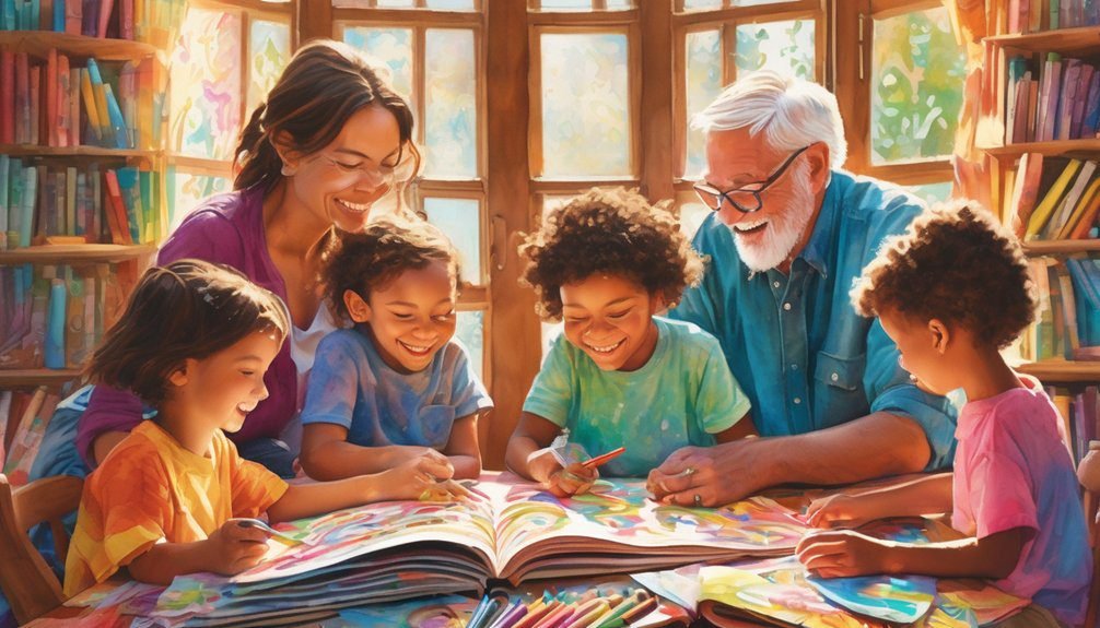 family coloring night tradition