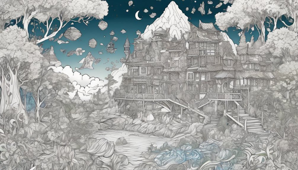 imaginative coloring fantasy landscapes