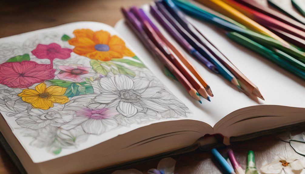 relaxing floral coloring books