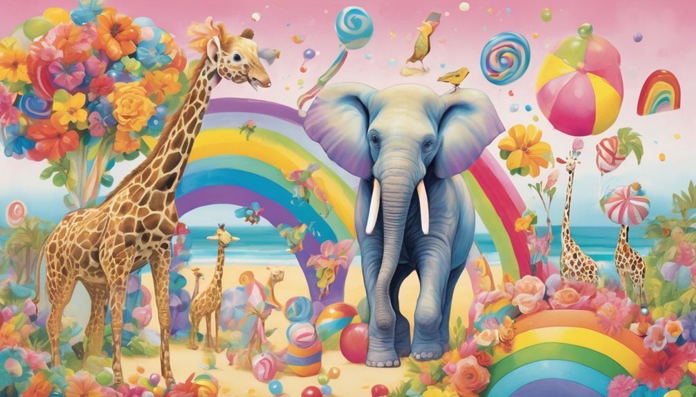 imaginative colorful animal art
