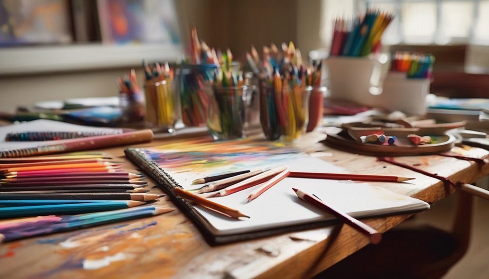 art student coloring exercises