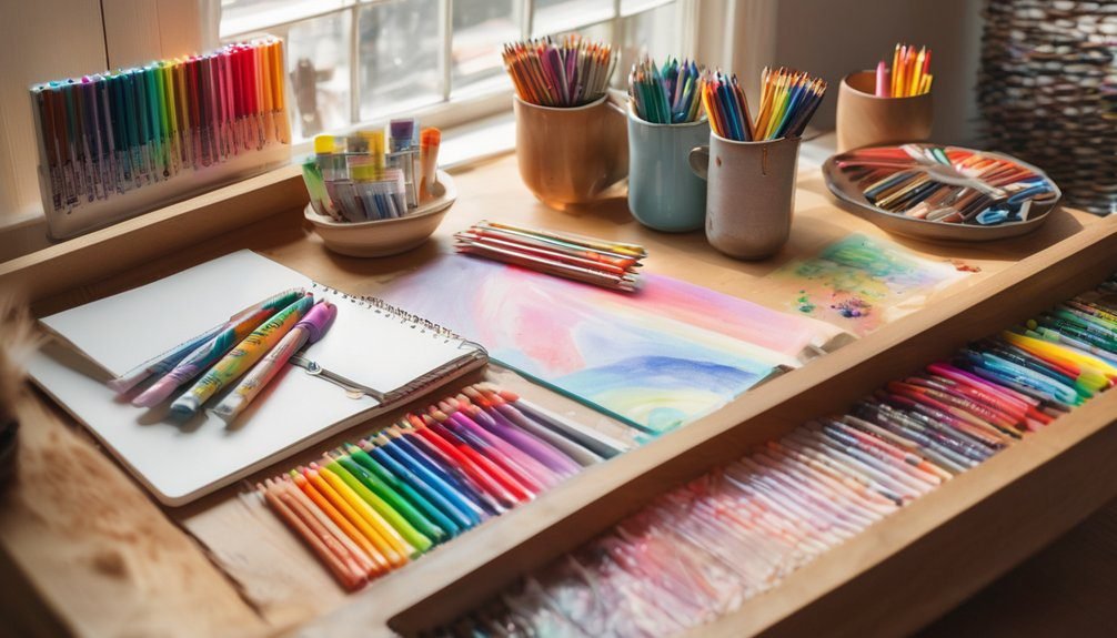 creative and organized workspace