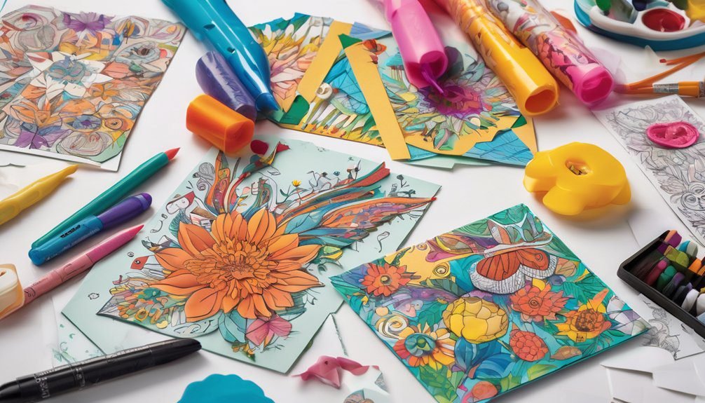 upcycled coloring card craft