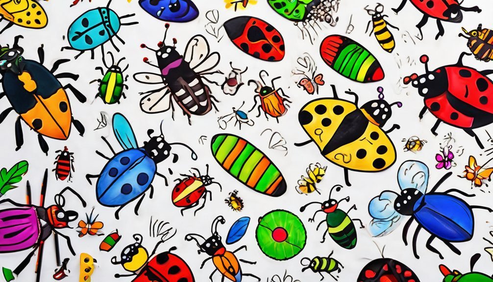 colorful bugs and insects