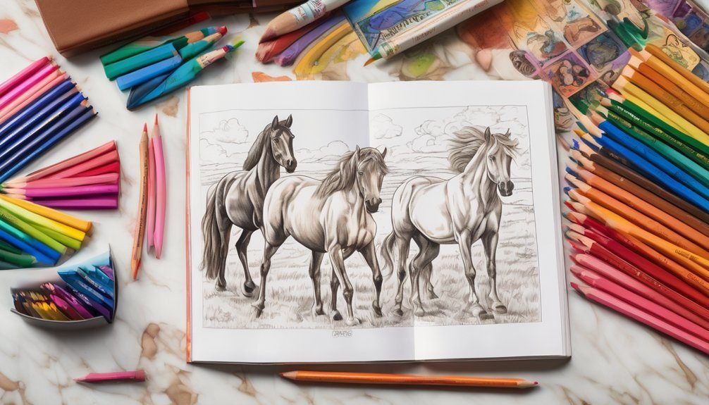 colorful joyful horse scenes