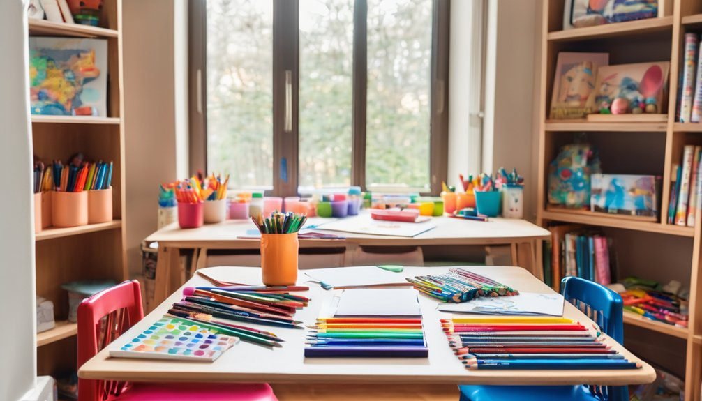 cozy organized coloring nook