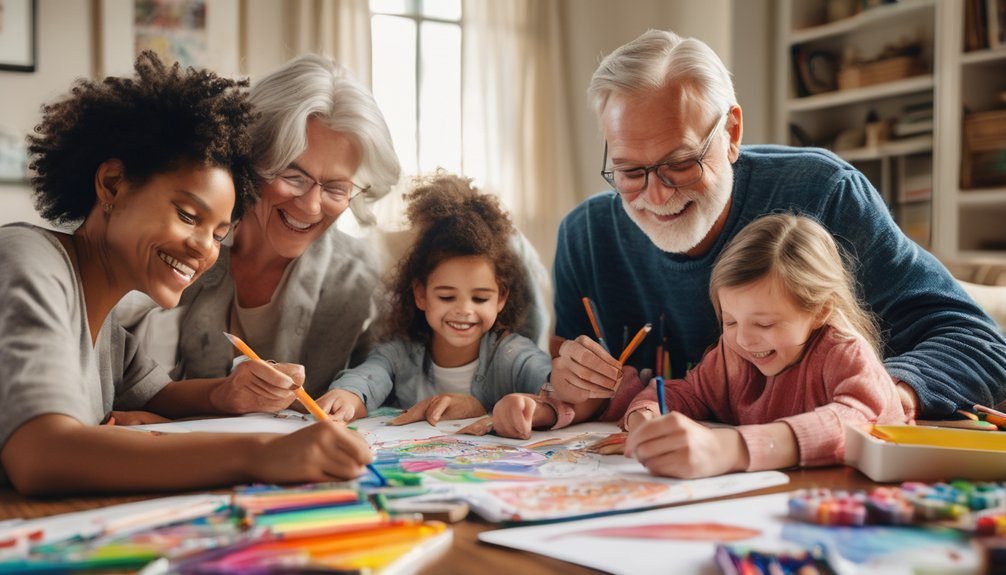 family coloring night fun
