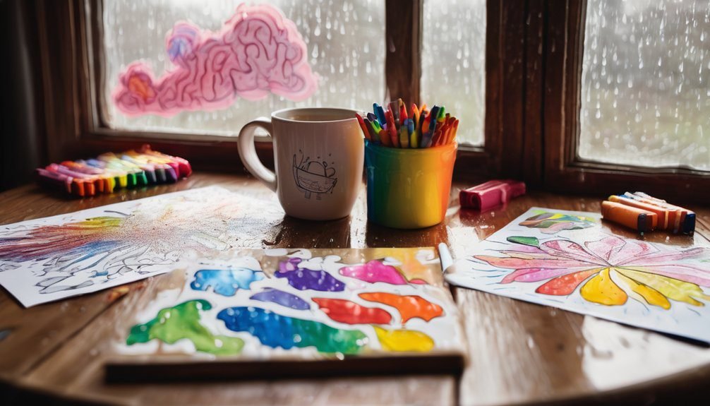 rainy day coloring fun
